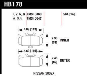 Subaru WRX Brake Pad Set - Front - Hawk Performance - DTC-60 - `06-`07